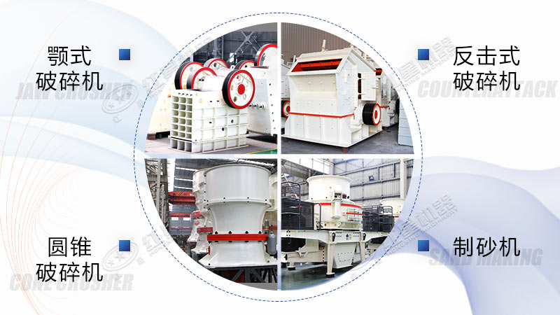 不同類型的石料破碎設(shè)備拼圖