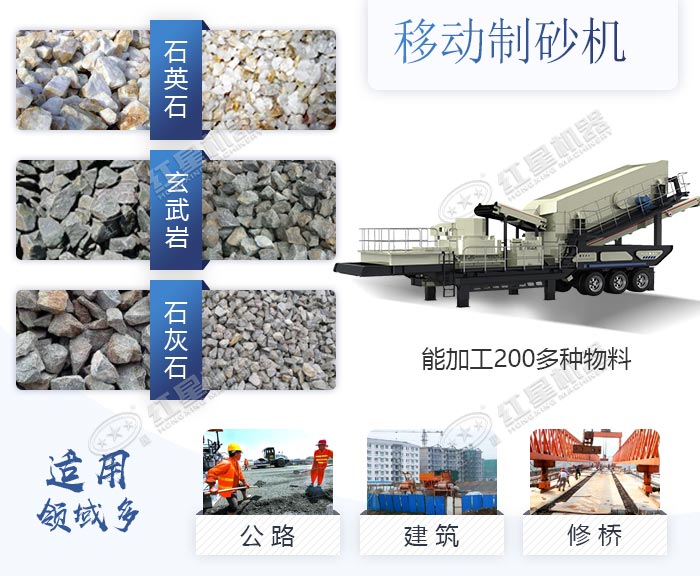 一體式移動(dòng)制砂機(jī)處理物料多